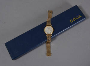 EDOX, damearmbåndsur  dresswatch med lænke af 9 kt guld 