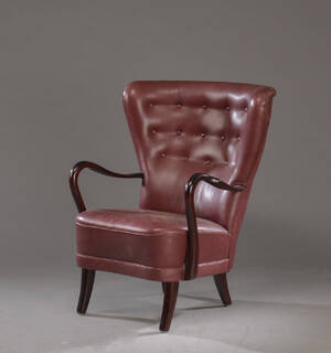 Lænestol med knapsyet ryg