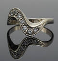 Ring med single-cut diamanter, ca. 0.18 ct