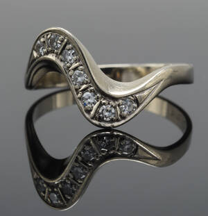 Ring med single-cut diamanter, ca. 0.18 ct