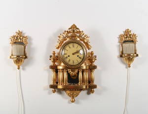 Väggpendyl med lampetter, gustaviansk stil, 1900-talets mitt 3