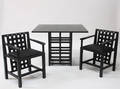 Charles Rennie Mackintosh 1868-1928. Square Gate Leg Table og to Candida armstole 3