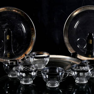 GLASSERVIS, 12 delar, glas, 1900-tal.