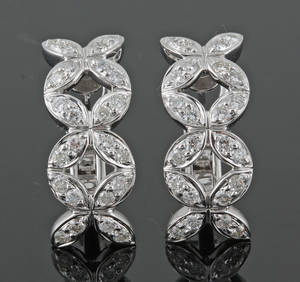 18K White gold diamonds earrings approx. 0.70ct 2
