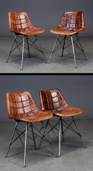 Fire stole i metal. Rustikt look. Industrielt design4