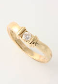 Brillant solitairering af 18 kt. guld, i alt ca. 0.22 ct. Ringstr. 61,5Ø19,7