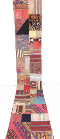 Persisk Patchwork kelim løber, 424x77 cm.