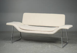 Sofabænk med lyst betræk