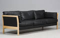 Friis. Trepersonser sofa, sort læder