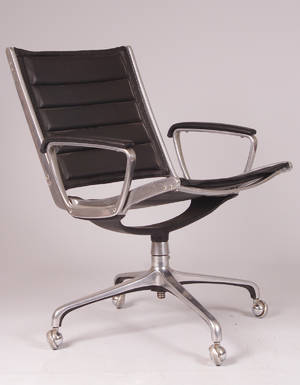 Kontorstol, aluminium och läder