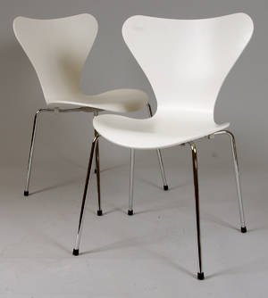 Arne Jacobsen, stolar, modell 3107, Sjuan, 2 st