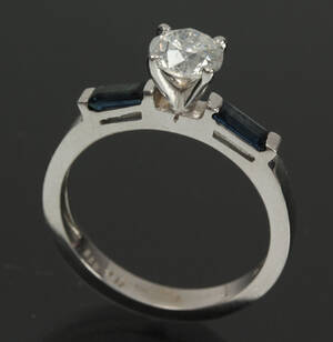 Solitaire ring, 14 kt rhodineret guld Denne vare er sat til omsalg under nyt varenummer 5172461
