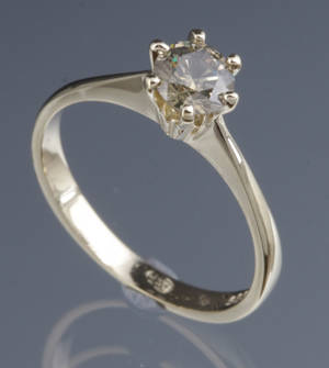 Diamant solitairering, ca. 0.44 ct