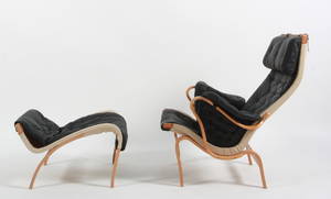 Bruno Mathsson 1907 - 1988. Pernilla hvilestol med tilhørende skammel 2