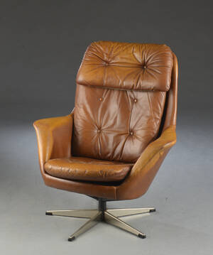 H. W. Klein. Lænestol, læder 