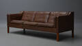 Børge Mogensen. Tre-pers. sofa, læder, model 2213 