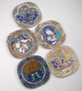 Bjørn Wiinblad 1918 - 2006. Fem juleplatter af glas fra Rosenthal. 5
