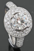 Designer ring in 18K gold with 1.90ct brilliant cut diamonds