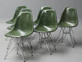 Charles Eames. Sæt på seks skalstole, model DSR 6  Denne vare er sat til omsalg under nyt varenummer 4112270