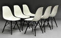 Charles Eames. Sæt på seks skalstole, model DSW 6 