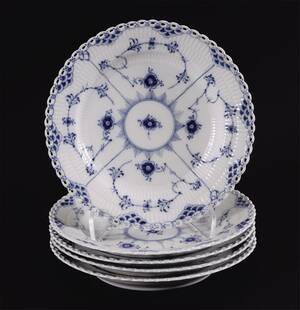 Mattallrikar 5st, Musselmalet, Royal Copenhagen