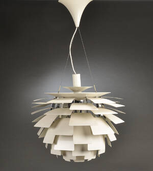 Poul Henningsen. Koglen pendel Ø 60 cm, hvid