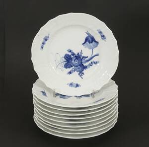 Mattallrikar 10st, Blå Blomst, Royal Copenhagen