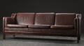 Mogens Hansen. Tre-pers. sofa, læder