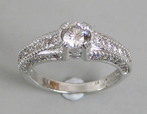 Brillantring. Ca. 0.93 ct