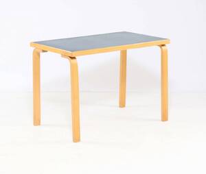 Alvar Alto Bord af birketræ med petroleumsblå laminat