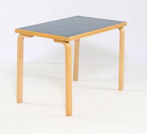 Alvar Alto Bord af birketræ med petroleumsblå laminat