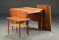 Spisebord af teak samt lille sidebord, udtræk 6