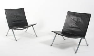 Poul Kjærholm 1929-1980. Par PK22 hvilestole. 2