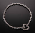 Brillant tennisarmbånd, ca. 1.1 ct, 14 kt hvidguld