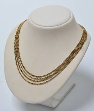 Fireradet halskæde af 14 kt. guld