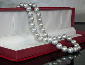 Tahitiperlcollier silbergrau