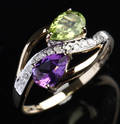 Peridot- og ametystring