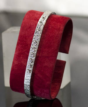 Weißgold-Diamantarmband ca. 0.90 ct.