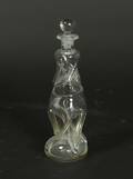 Klukflaske, dobbelt vredet, klart glas, 1900-tallet 