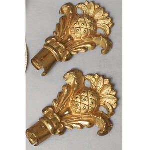 GARDINSSTÅNGSDEKORATION, mässing, 1800-tal