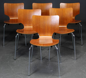 Seks stole af teak 6