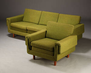 Dansk møbelproducent. Tre-pers. sofa samt lænestol 2