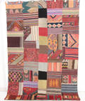 Orientmatta, flatvävd, Patchwork, 253x178 cm