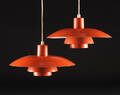 Poul Henningsen, par PH4-pendler, orangelakerede 2 