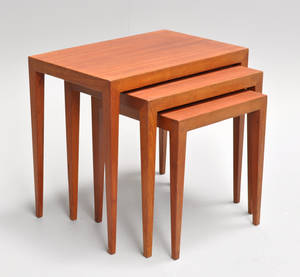 Severin Hansen for Haslev Møbelsnedkeri. Sæt indskudsborde, teak 3