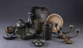 Just Andersen 1884-1943. Samling vaser mv. diskometal 12