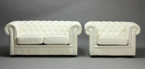 To-pers. chesterfield sofa samt hvilestol, Udstillingsmodel 2