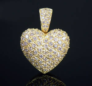 Brillant-Anhänger in Herzform - handmontiert - ca. 2.00 ct.