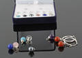1 set of earrings with different charm gems 16