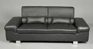 3-pers. sofa, sort læder Denne auktion er annulleret - se nu vare 1911897